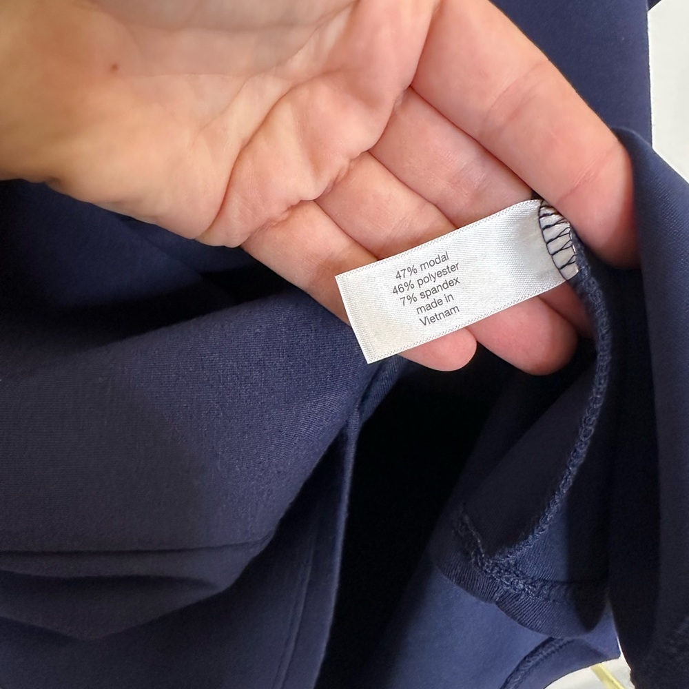 Lane Bryant Journey Elbow-Sleeve Crew-Neck Navy Blue Trim-Detail Top Size 14/16 - Picture 5 of 5